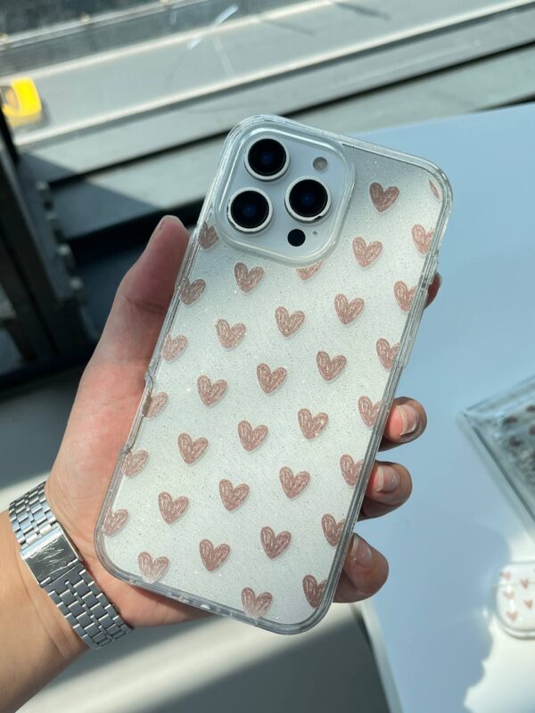قاب گوشی آیفون قلب اکلیلی Heart Pattern Shine - Image 2