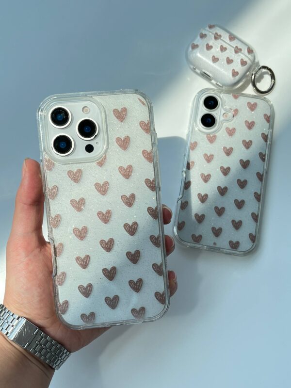 قاب گوشی آیفون قلب اکلیلی Heart Pattern Shine - Image 3