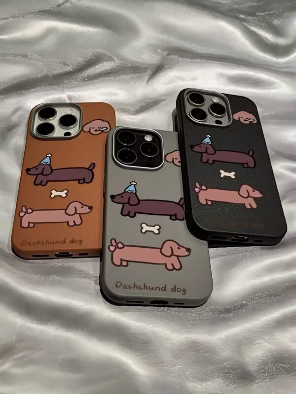 قاب ایفون Dachshund dog چرمی - Image 2