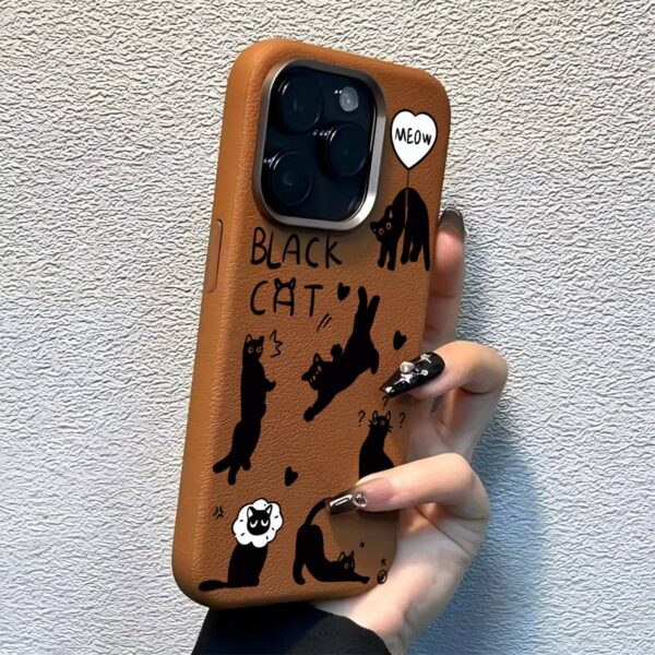 قاب ایفون  BLACK CAT چرمی - Image 6