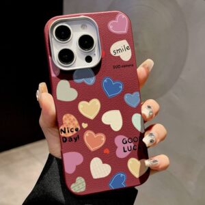 قاب ایفون  Smile heart چرمی