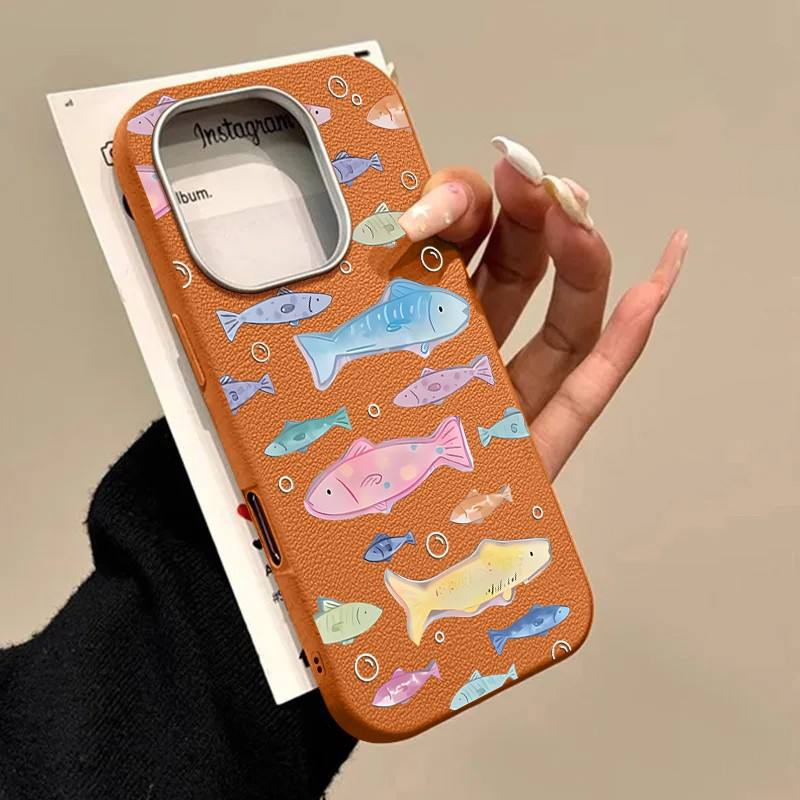 قاب اندروید چرمی COLORFUL FISHES - Image 3