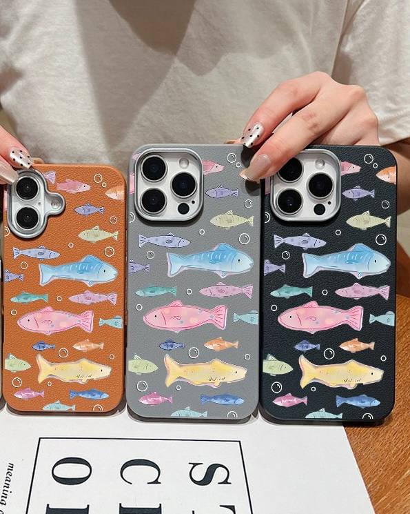 قاب اندروید چرمی COLORFUL FISHES