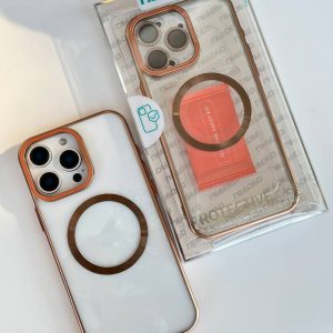 قاب  ایفون desert شفاف لنز رینگی استندشو به همراه مگسیف